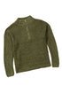 Zipped Turtleneck Drop Shoulder Knit Sweater